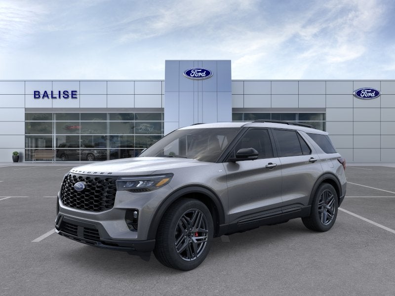 2026 Ford Explorer ST-Line Transit in Carbonized Gray Metallic — front three-quarter view