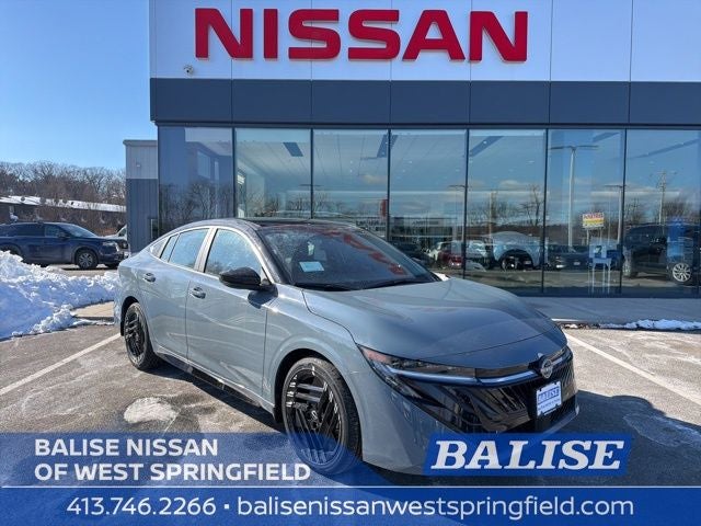 2026 Nissan Sentra SR in Atlantic Gray/Super Black — front three-quarter view