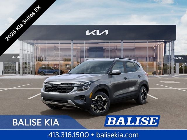 2026 Kia Seltos EX in Steel Gray — front three-quarter view