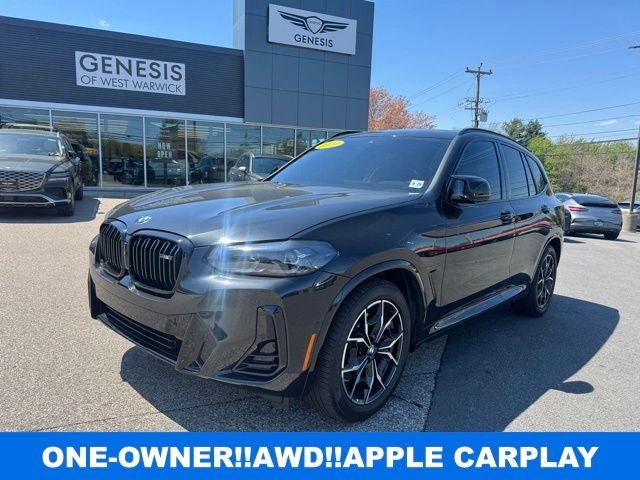 2024 BMW X3 M40i in Black Sapphire Metallic — front three-quarter view